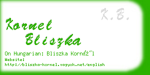 kornel bliszka business card